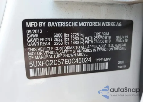 2014 BMW X6 xDrive35I z USA, uszkodzony, nr VIN 5UXFG2C57E0C45024